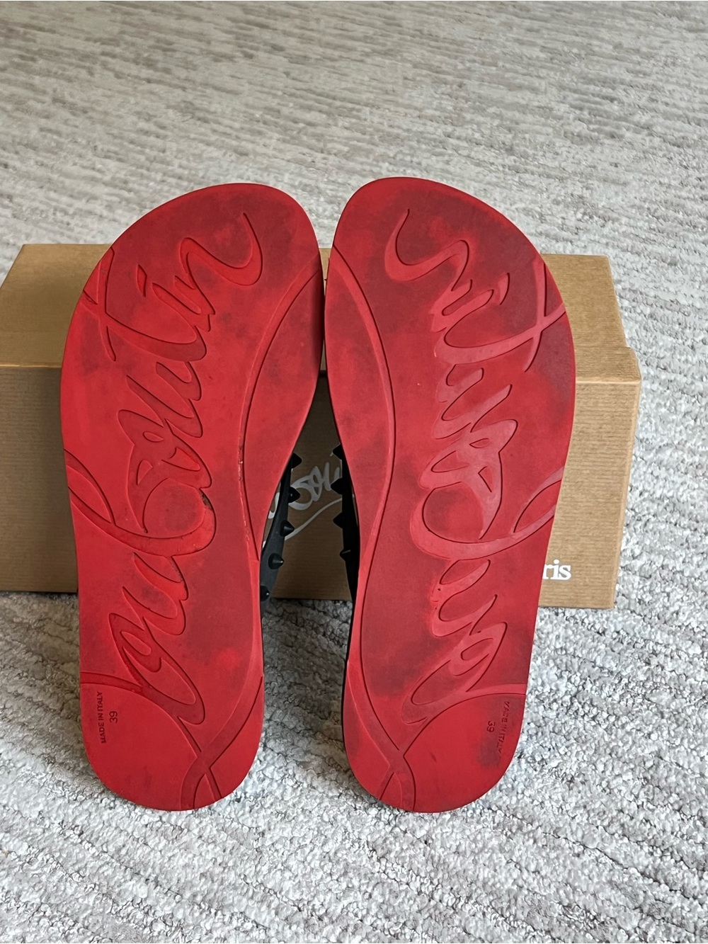 Christian Louboutin Black Women's Sandal Flip Flops - Picture 2 of 5